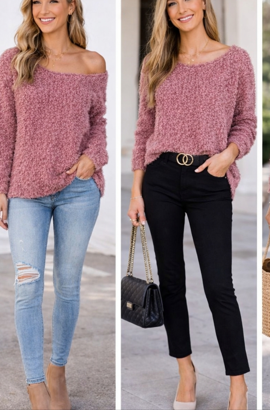 POL Textured Mauve Sweater 💜